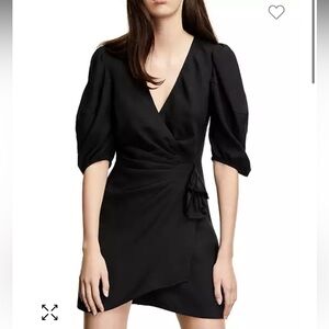 The kooples Pleat Front Wrap Mini Dress